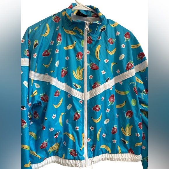 Nike Blue Fruit Print Windbreaker Jacket - Picture 3 of 8